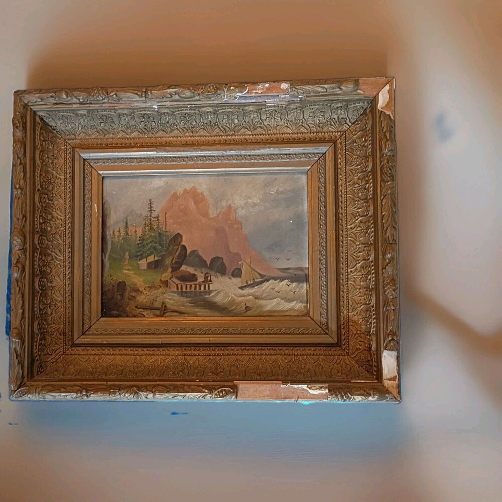 19th-century American or European Folk Art (Naïve) painting